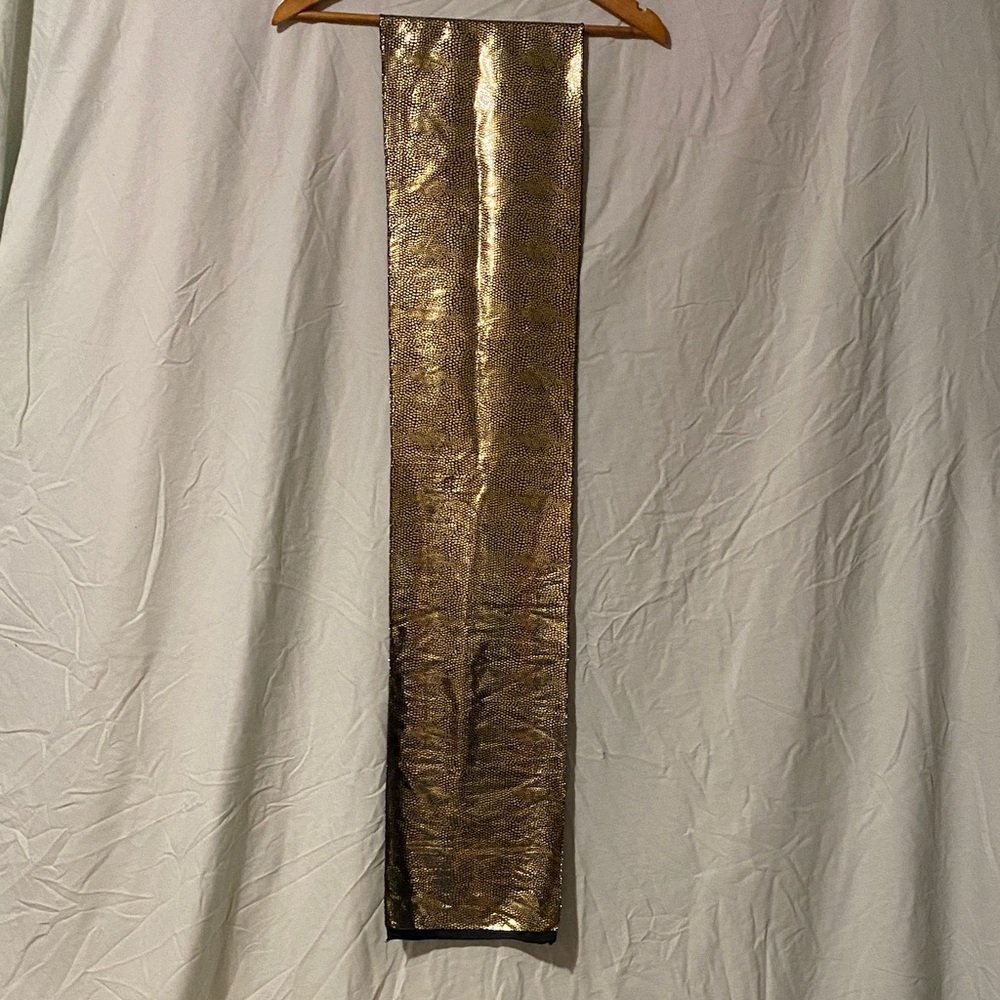 Metallic Gold & Black Evening Scarf